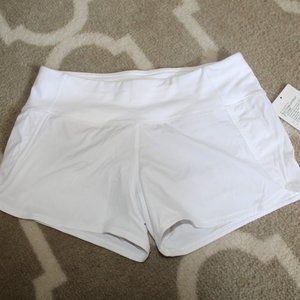 White Lululemon Run Times Shorts